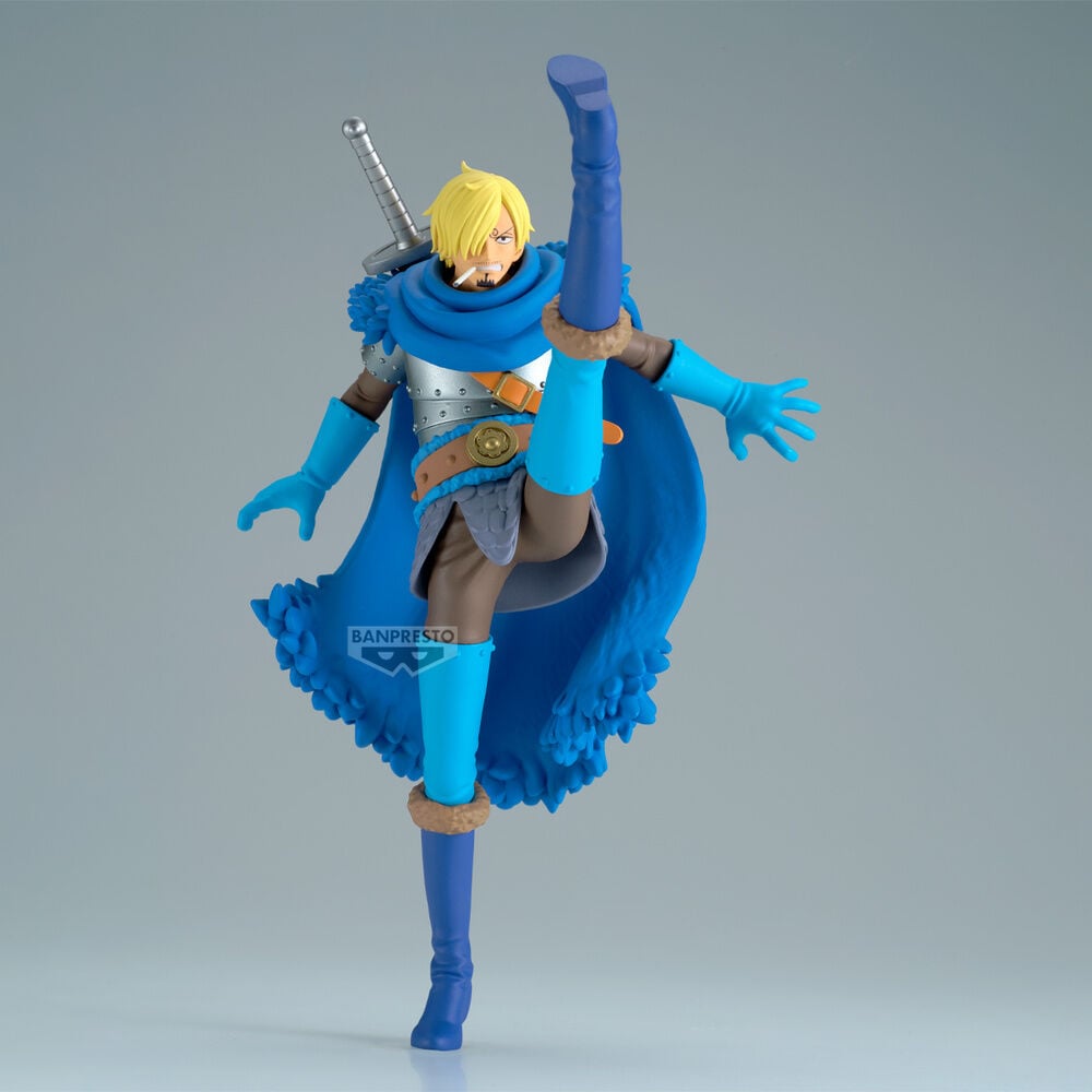 Figura de Sanji de One Piece en pose dinámica con traje azul - 2