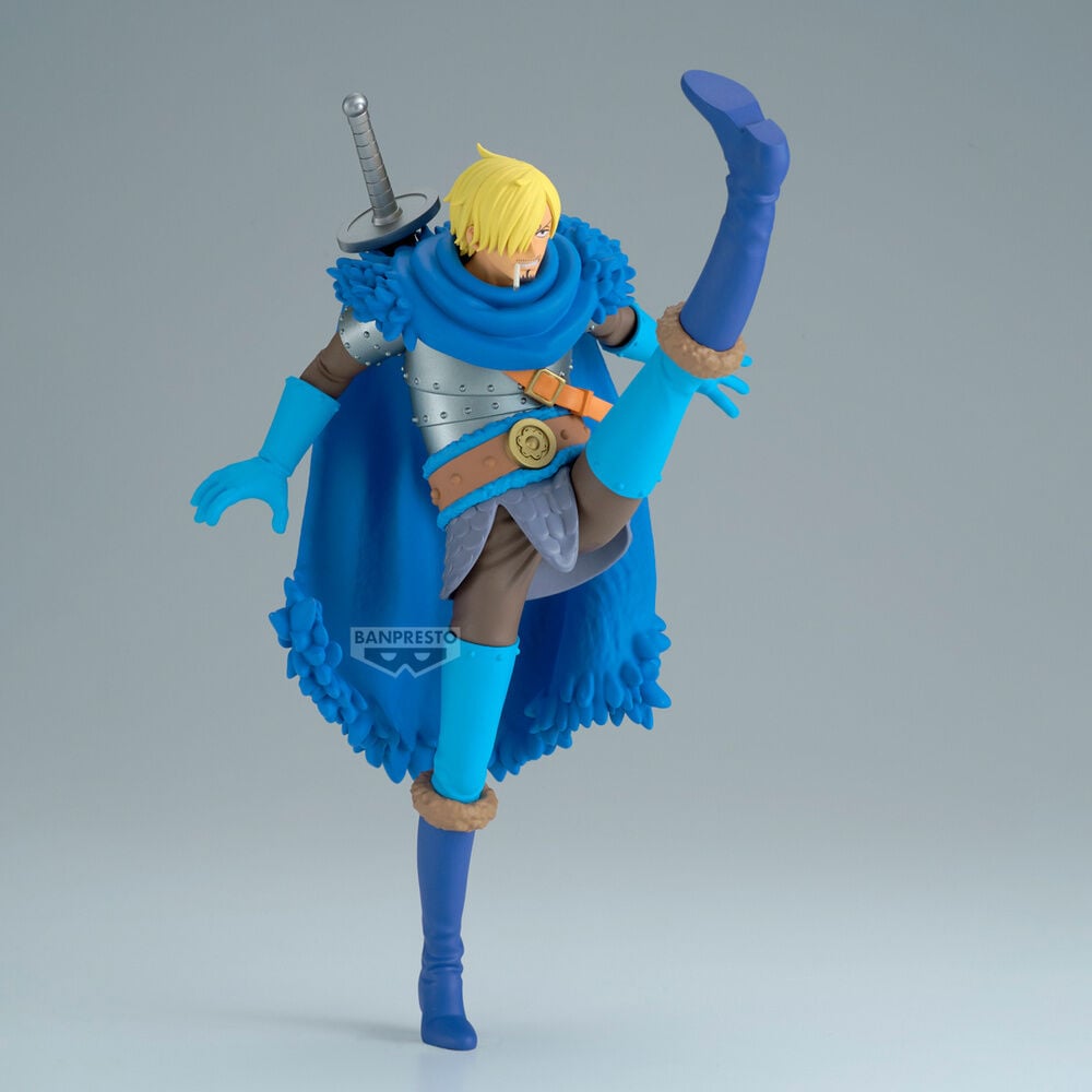 Figura de Sanji de One Piece en pose dinámica con traje azul - 5