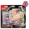 Blíster Pokémon TCG Mega Evolution Chaos Rising en inglés con tres sobres y carta promocional de Charmeleon