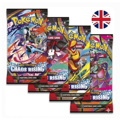 Sobre de cartas Pokémon Mega Evolution Chaos Rising en inglés