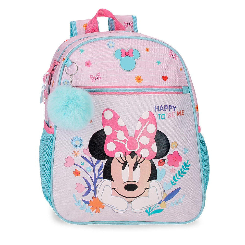 Mochila rosa de Minnie Disney Happy To Be Me con bolsillos laterales