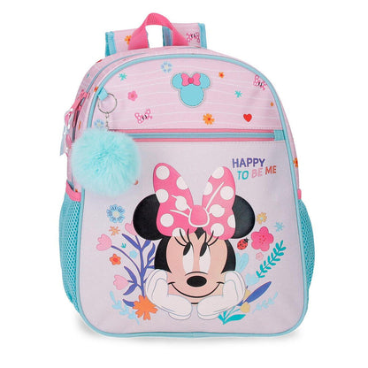 Mochila rosa de Minnie Disney Happy To Be Me con bolsillos laterales