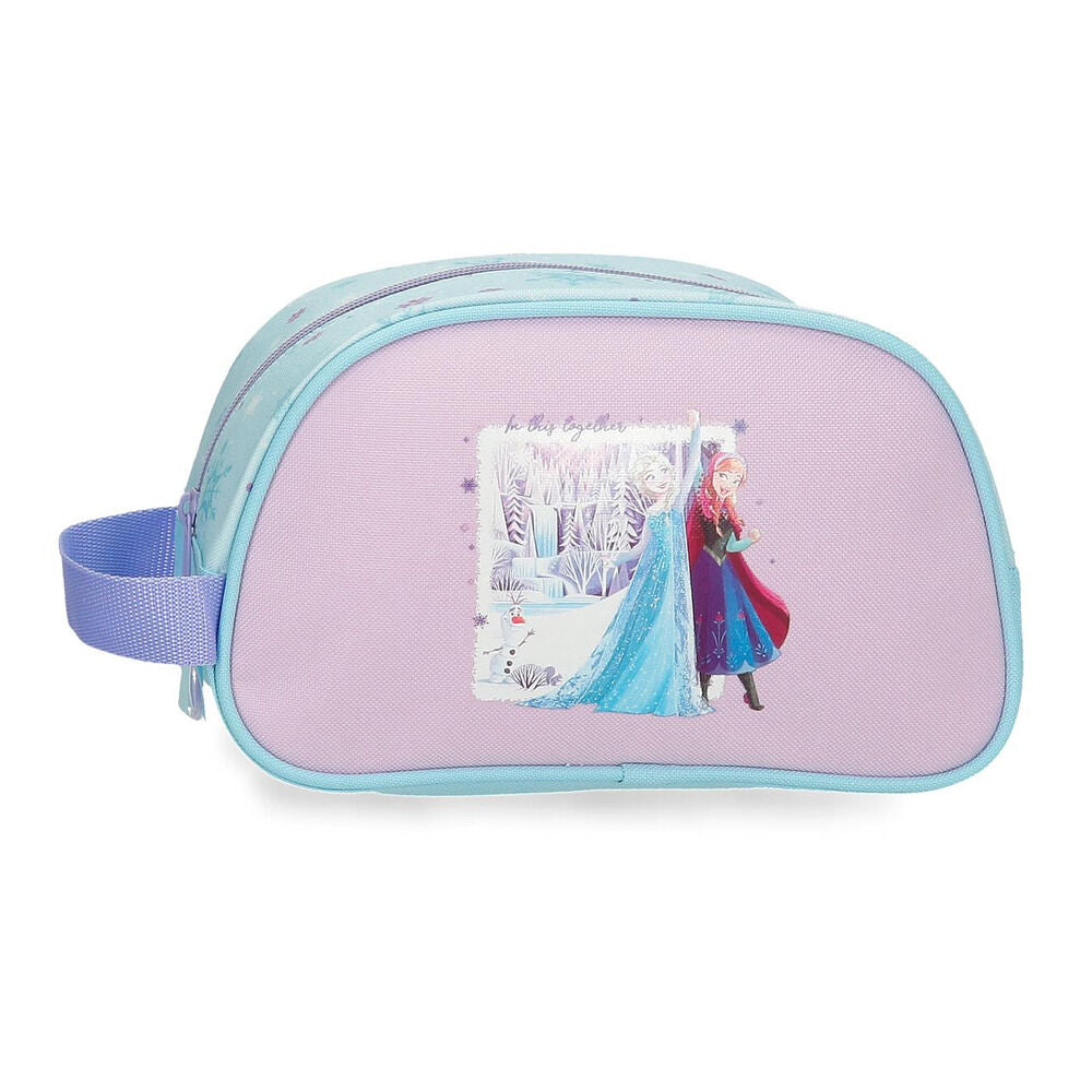 Neceser Frozen Disney In This Together rosa y turquesa con Elsa, Anna y Olaf