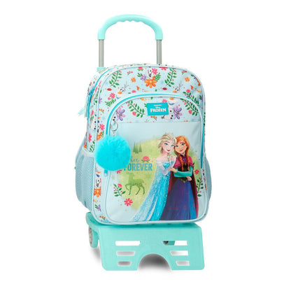 Trolley escolar Disney Frozen con Elsa y Anna, asa telescópica y ruedas