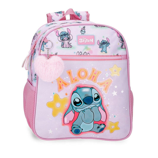 Mochila escolar rosa de Stitch Disney de 33 cm