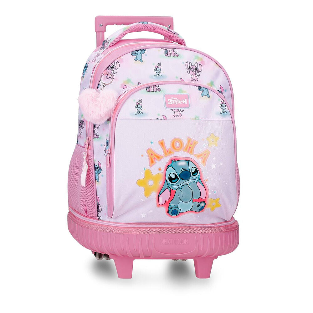 Trolley desmontable rosa de Stitch Disney con ruedas