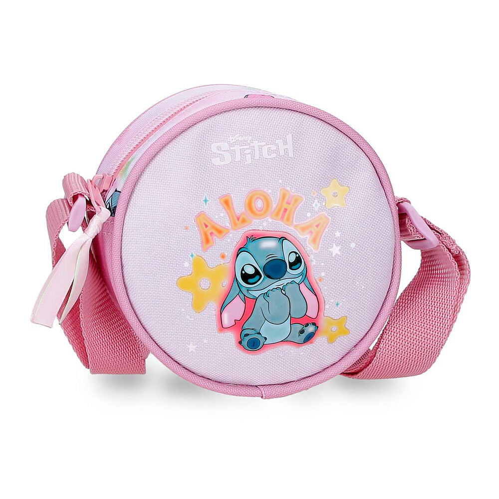 Bandolera rosa redonda de Stitch Disney con estampado ALOHA