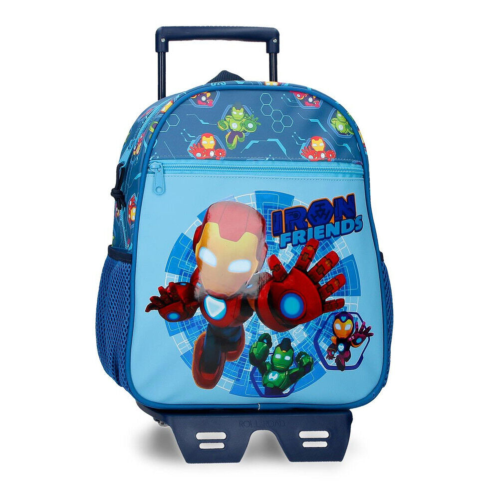 Trolley Iron Man Friends Marvel azul con ruedas y asa telescópica