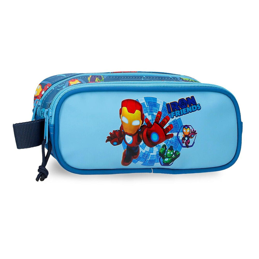 Neceser azul Iron Man Friends Marvel con cierre de cremallera