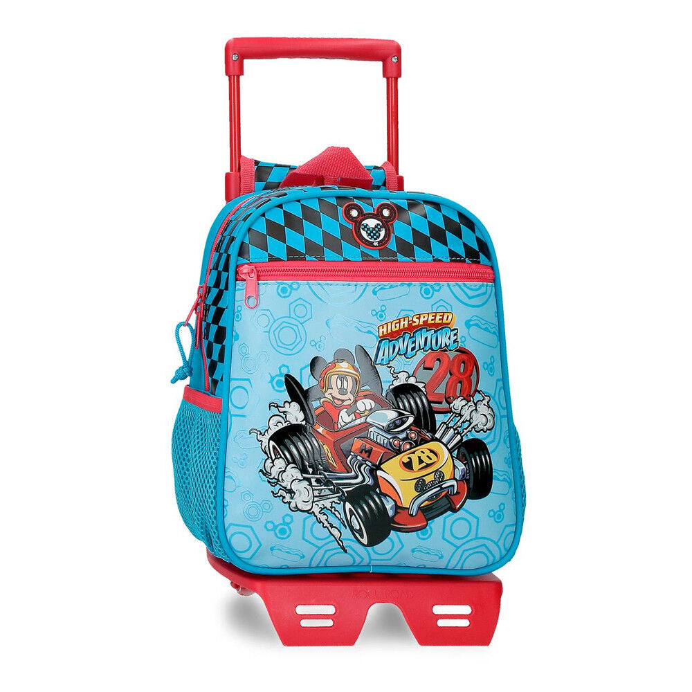 Trolley escolar de Mickey Disney con diseño de kart de carreras
