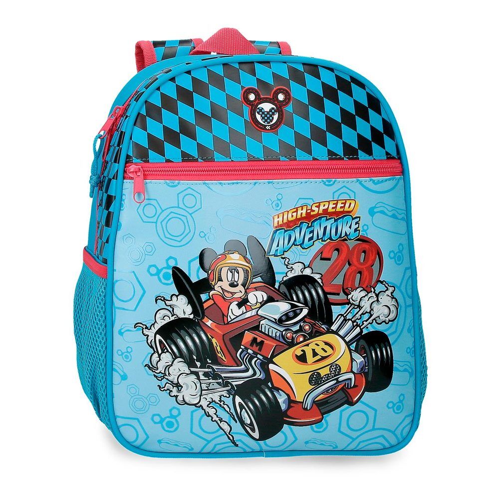 Mochila Mickey Disney High Speed azul adaptable a carro