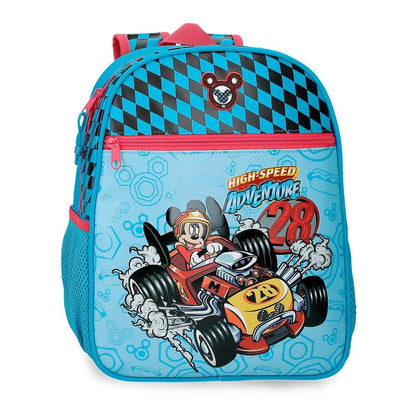 Mochila Mickey Disney High Speed azul adaptable a carro