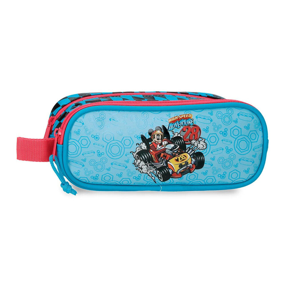 Neceser azul de Mickey Disney High Speed con coche de carreras