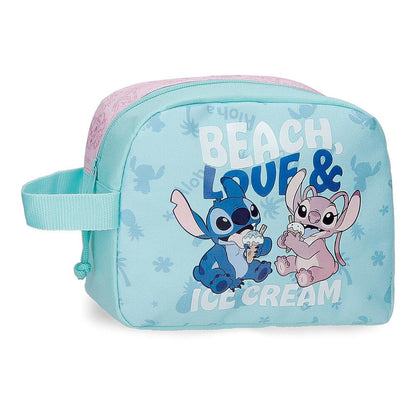 Neceser Beach & Love de Stitch Disney en azul y rosa