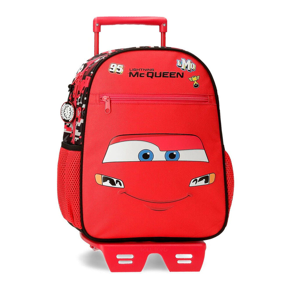 Trolley escolar rojo de McQueen Cars Disney con asa extensible