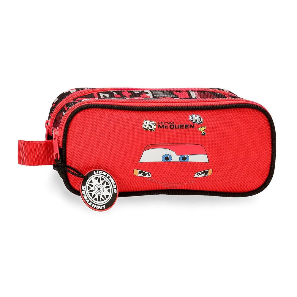 Neceser rojo de McQueen Cars Disney con dos cremalleras