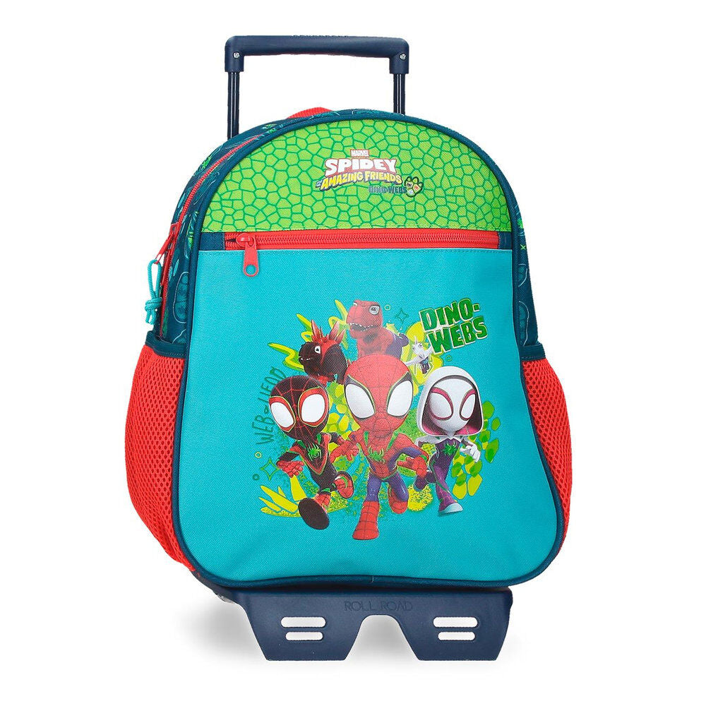 Trolley escolar Dino-Webs de Spiderman Marvel con asa extensible