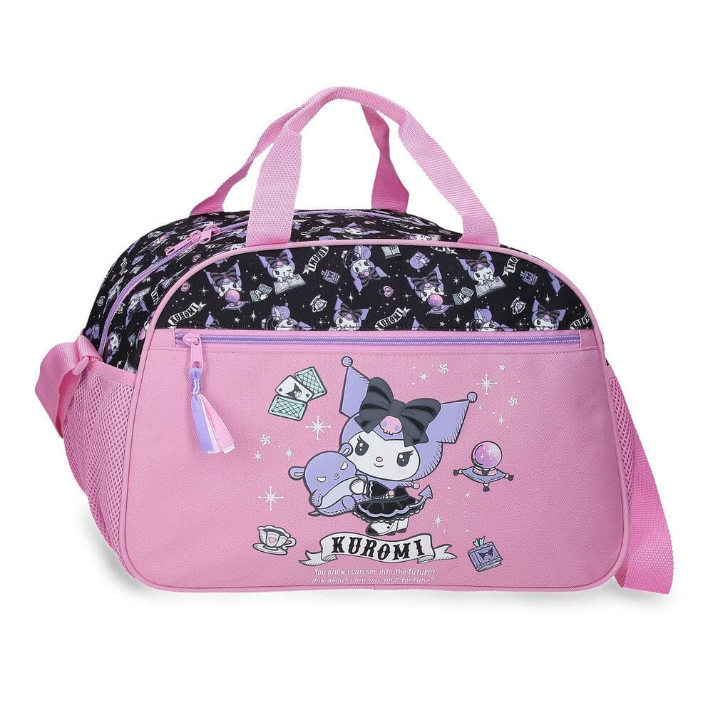 Bolsa de viaje rosa y negra de Kuromi Hello Kitty