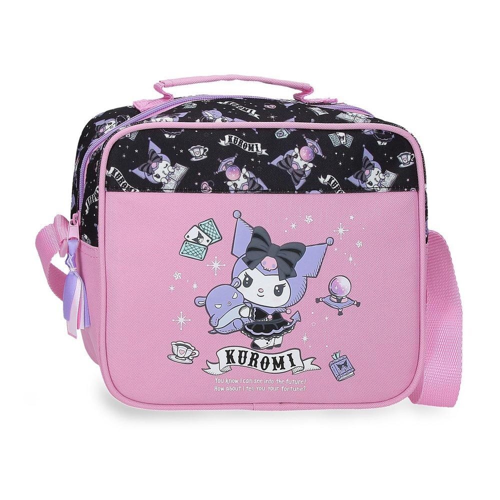 Neceser Kuromi Hello Kitty rosa y negro adaptable a carro