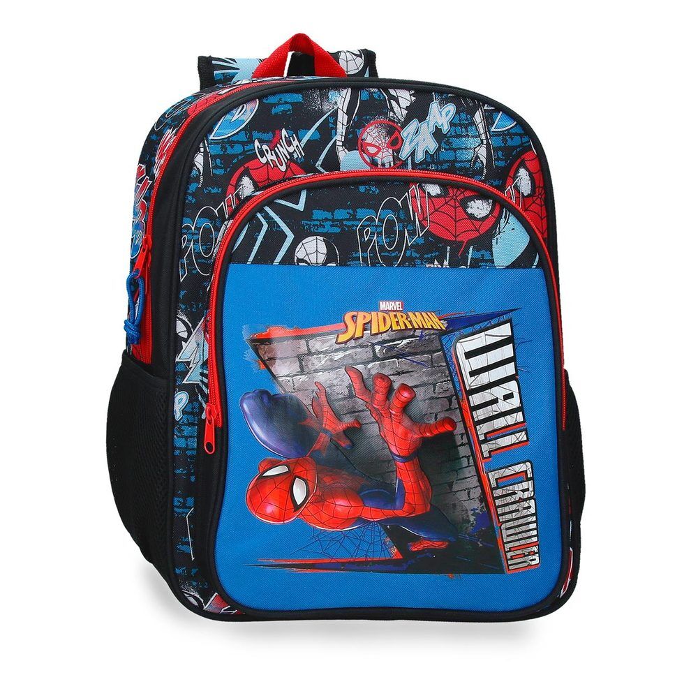 Mochila Marvel Spider-Man Wall Crawler azul y roja de 40 cm