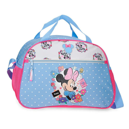 Bolsa de viaje azul Minnie Flowers Disney con flores y lunares