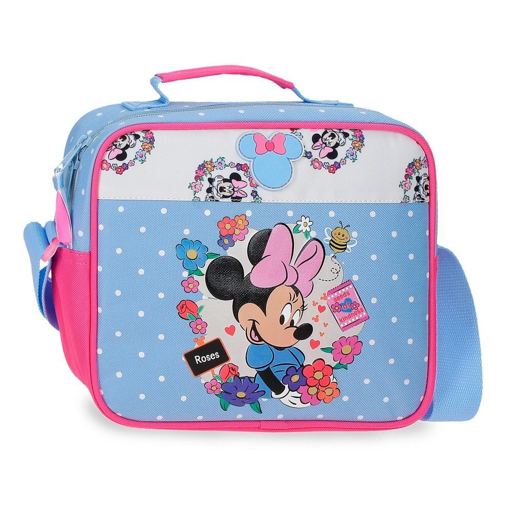 Neceser Flowers de Minnie Disney azul y rosa con estampado floral