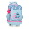 Trolley desmontable azul de Stitch Disney con ruedas y compartimento inferior