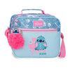 Neceser bandolera azul y rosa de Stitch Disney con pompon