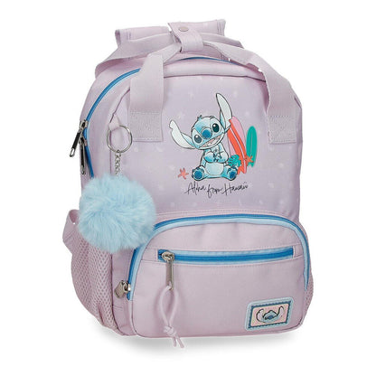 Mochila lila Disney Stitch From Hawaii adaptable a carro