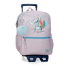 Trolley escolar lila de Stitch Disney con ruedas y tirador extensible