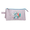 Portatodo triple rosa de Stitch Disney con diseño hawaiano