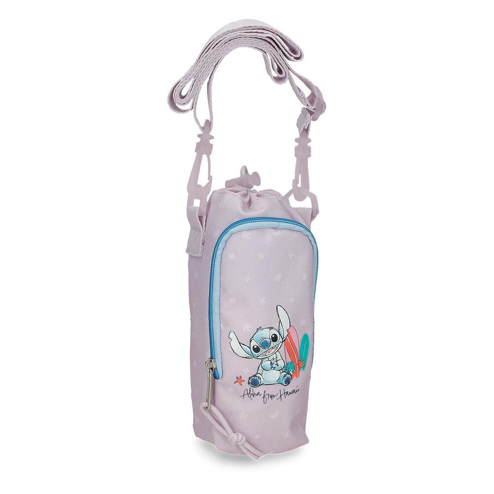 Bandolera rosa de Stitch Disney con diseño hawaiano y cremallera turquesa