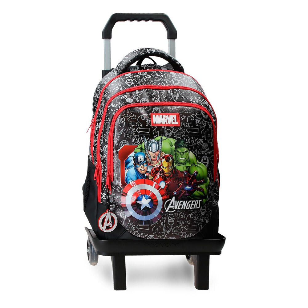 Trolley escolar Marvel Avengers negro con ruedas y asa telescópica