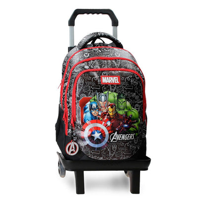 Trolley escolar Marvel Avengers negro con ruedas y asa telescópica