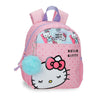 Mochila rosa Bows de Hello Kitty con pompón azul