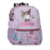 Mochila lila Retropop de Kuromi Hello Kitty con bolsillos y pompón