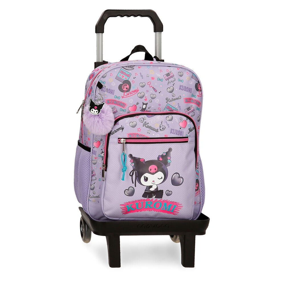 Trolley lila Retropop de Kuromi con ruedas y asa telescópica