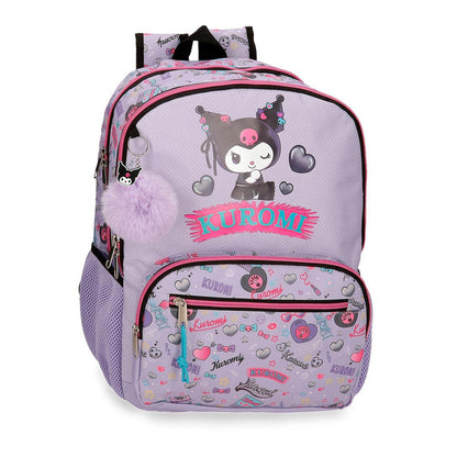Mochila lila Kuromi Retropop adaptable a carro