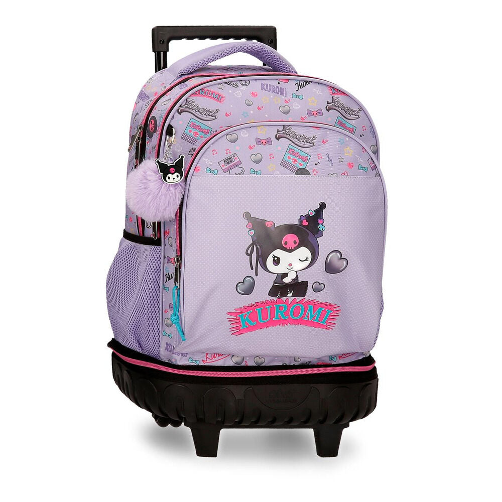 Trolley desmontable de Kuromi Hello Kitty en tonos lila y rosa
