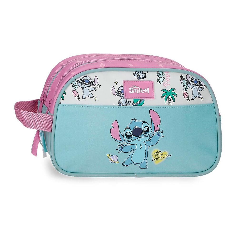 Neceser Disney Stitch Little Destruction turquesa y rosa