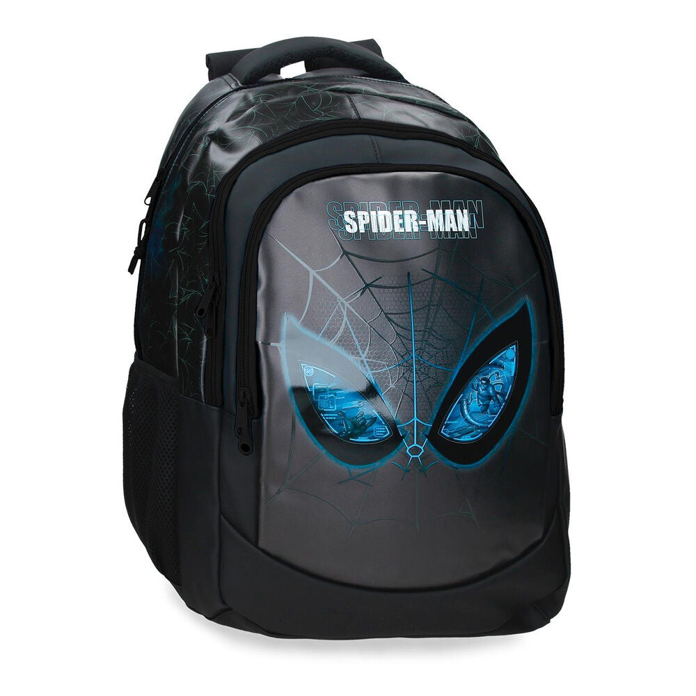 Mochila Spider-Man Marvel negra y gris adaptable a carro