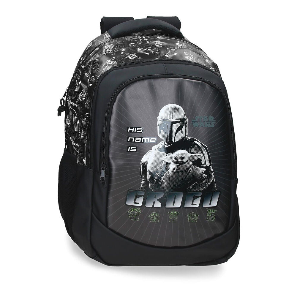 Mochila negra Star Wars Mandalorian con Grogu adaptable a carro