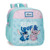 Mochila infantil Stitch Disney Beach & Love azul y rosa