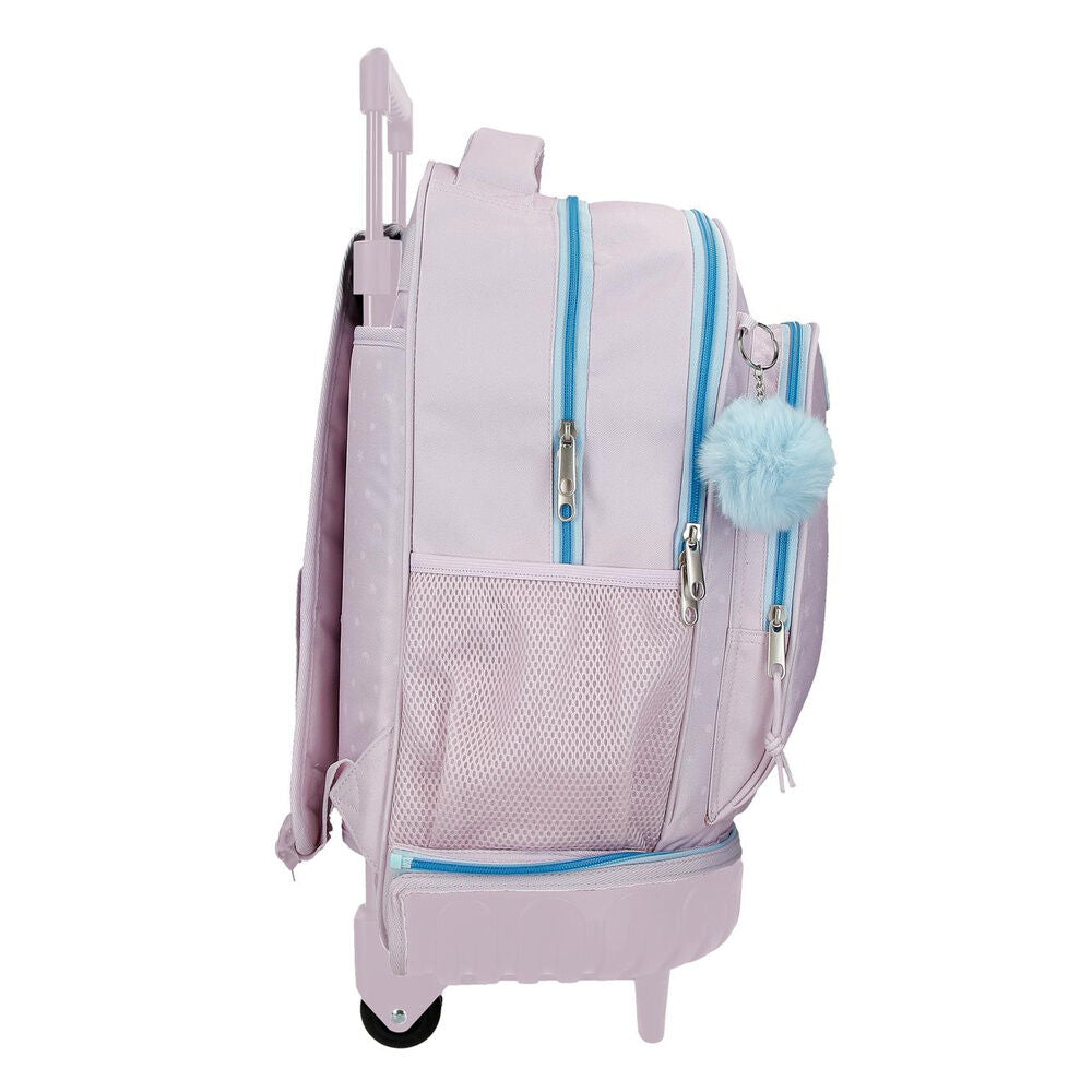Trolley escolar lila Disney Stitch Hawaii con asa extraíble y ruedas - 2