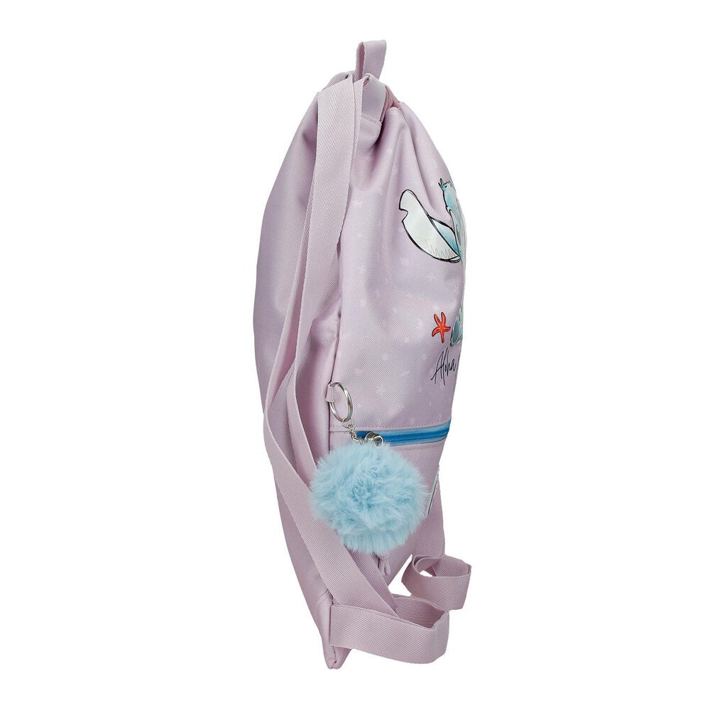 Saco mochila lavanda de Stitch Disney con tablas de surf - 2
