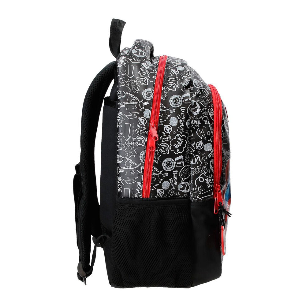 Mochila Marvel Avengers negra de 42 cm con diseño de superhéroes - 2