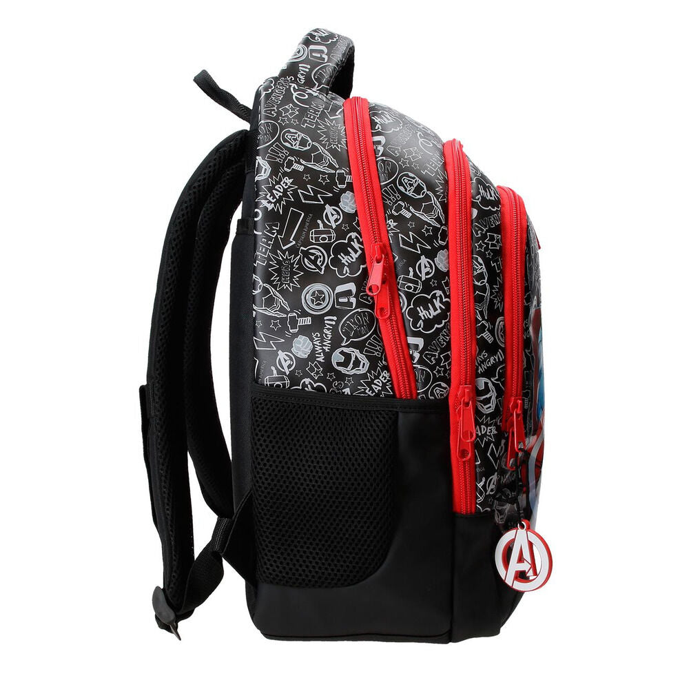 Mochila Avengers Marvel negra y roja adaptable a carro - 2