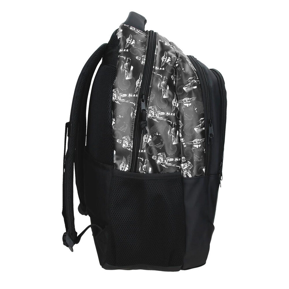 Mochila negra Star Wars Mandalorian con Grogu adaptable a carro - 2