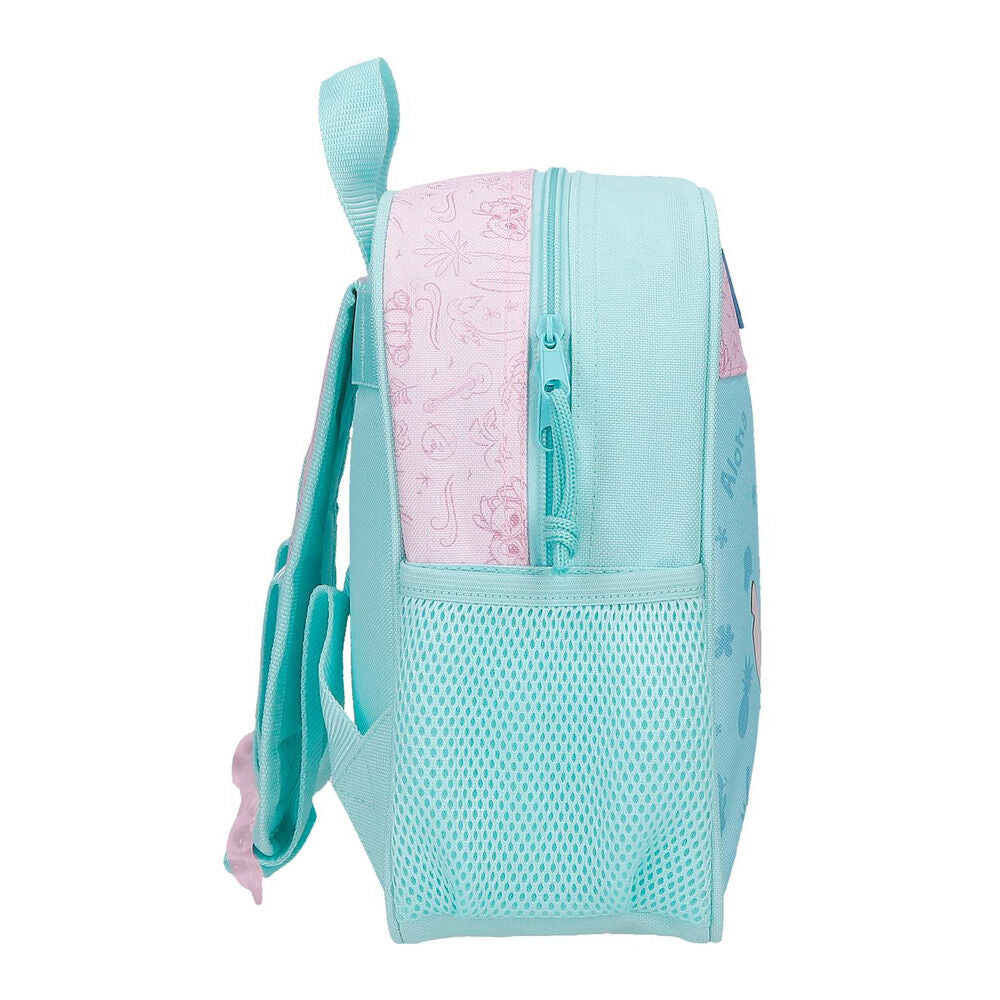 Mochila infantil Stitch Disney Beach & Love azul y rosa - 2