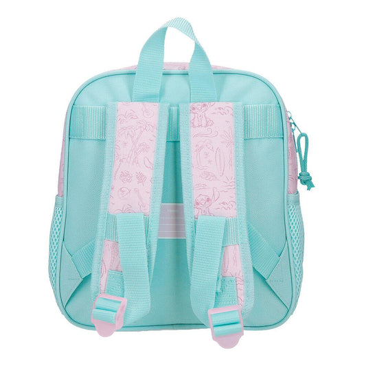 Mochila infantil Stitch Disney Beach & Love azul y rosa - 3